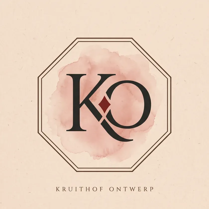 Kruithof Ontwerp Achthoekig K·O Monogram op handgeschept katoenpapier